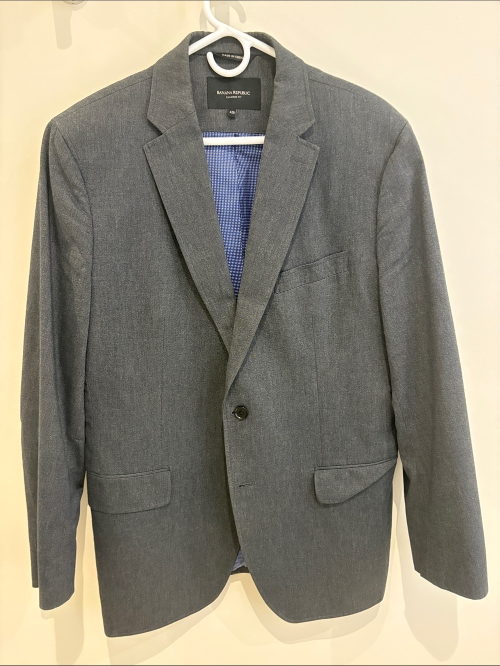 Banana Republic Men's Charcoal Gray Single-Button Blazer